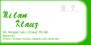 milan klauz business card