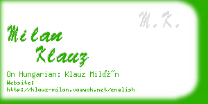 milan klauz business card